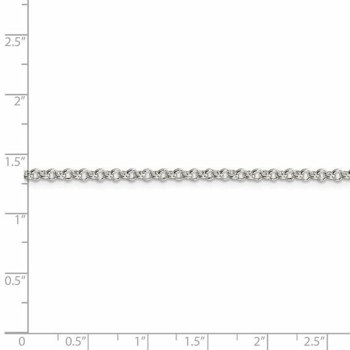 925 Sterling Silver Solid 2.5mm Rolo Chain Necklace - Jewelry Gifts for Women - Length Options:  16 18 20 24 30 36 - Layering Necklace