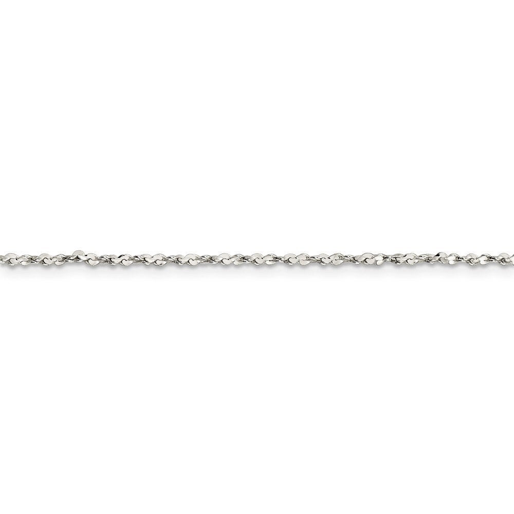 925 Sterling Silver Polished 1.6mm Twisted Serpentine Chain Necklace - Jewelry Gifts for Men Women - Length Options:  16 18 20 24