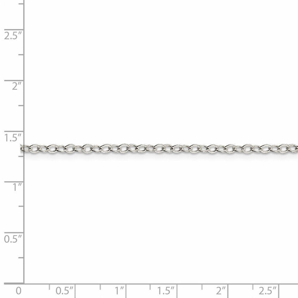 925 Sterling Silver 2.5mm Flat Open Oval Cable Chain Necklace - Jewelry Gifts for Women - Length Options:  16 18 20 24