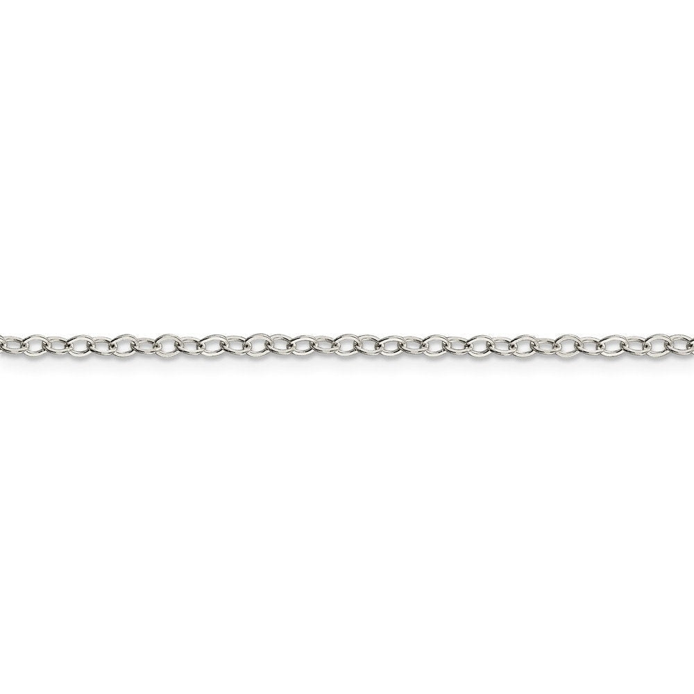 925 Sterling Silver 2.5mm Flat Open Oval Cable Chain Necklace - Jewelry Gifts for Women - Length Options:  16 18 20 24