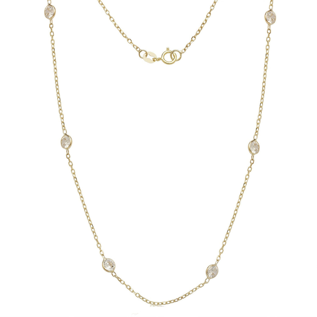 14k Yellow Gold Bezel CZ by The Yard Station Necklace