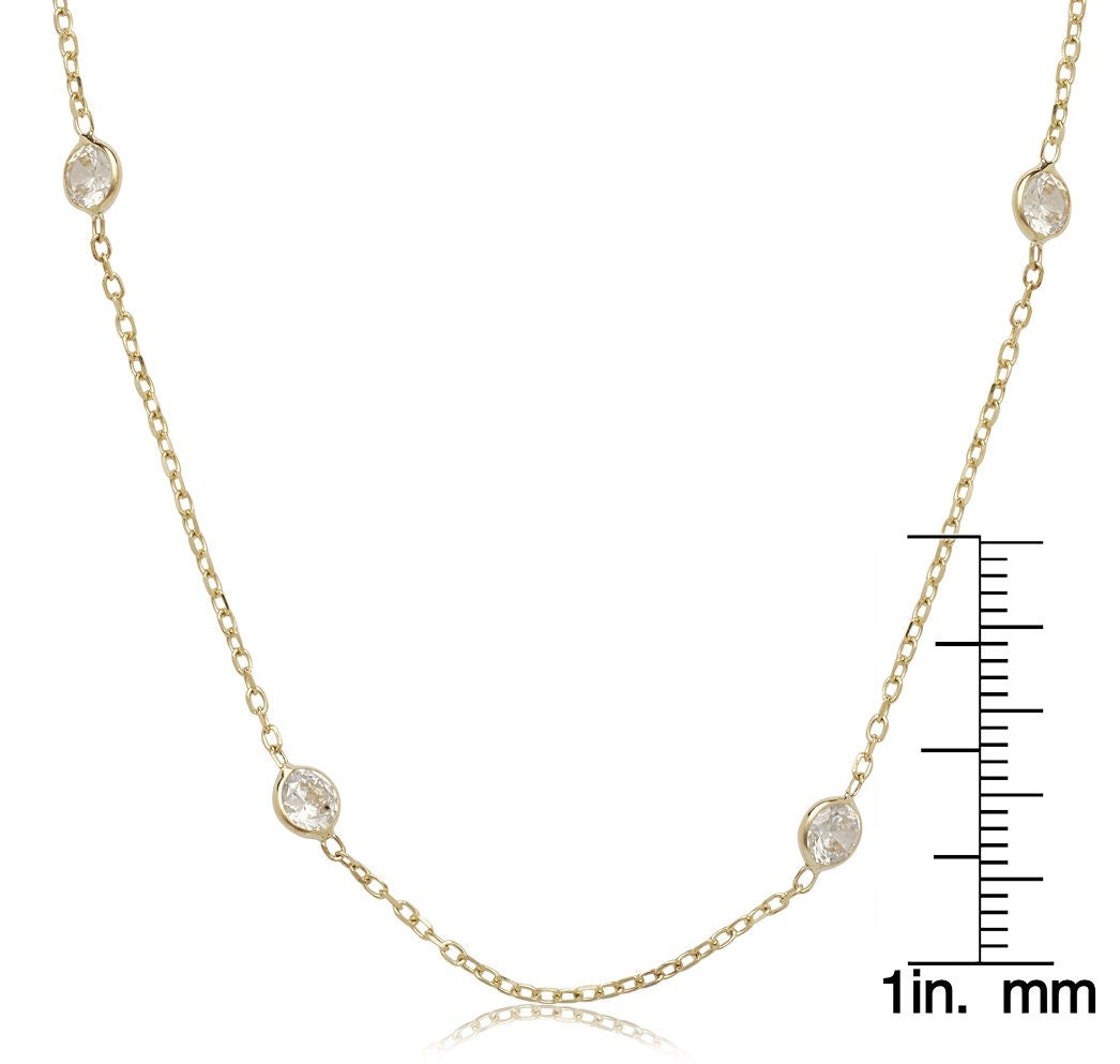 14k Yellow Gold Bezel CZ by The Yard Station Necklace