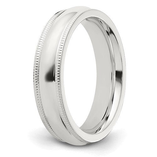 925 Sterling Silver Unisex Milgrain Comfort Fit Wedding Band Ring - 3-10mm - Size 4-13 - Free Engraving