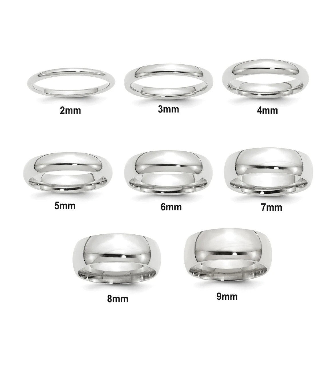 Sterling Silver Unisex Comfort Fit Wedding Band Ring - 2mm-10mm - Size 4-13 - Free Engraving