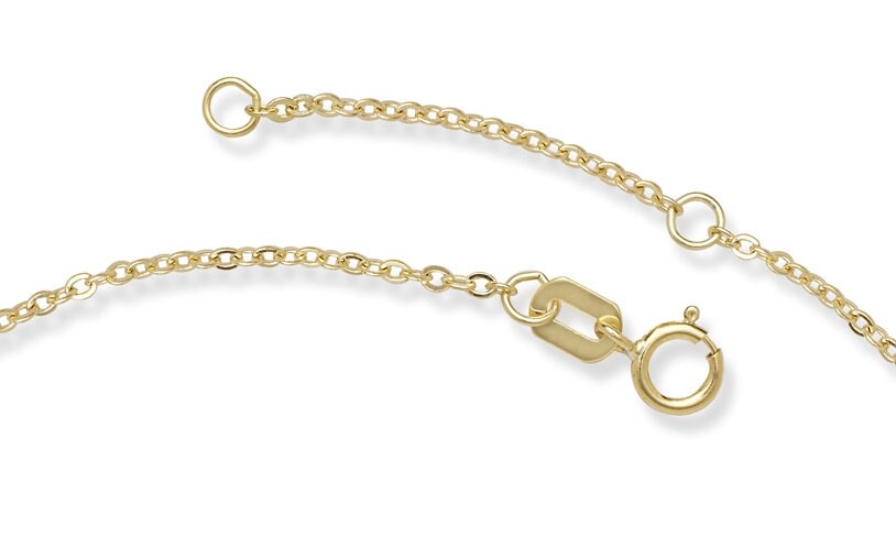 Two Tone 14K Gold Interlocking Heart Anklet 9-10"