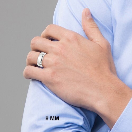 Sterling Silver Unisex Half Round Wedding Band Ring - 2-12mm - Size 4-13 - Free Engraving