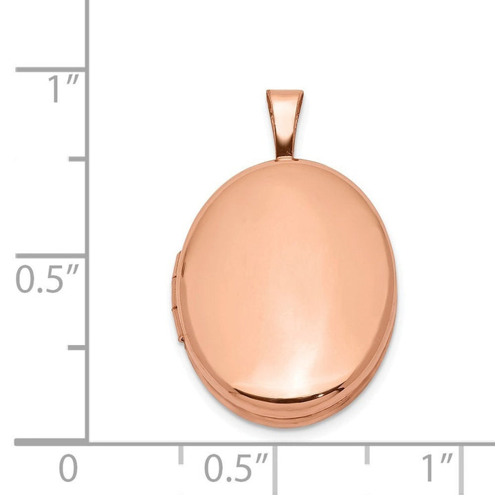 925 Sterling Silver Rose Gold Plated Polished 15mm x 25mm Oval Photo Locket Necklace