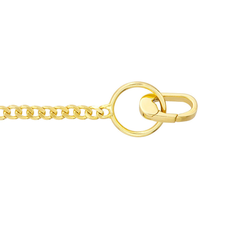 14k Yellow Gold 7.5" Mini Push Lock Curb Chain Bracelet