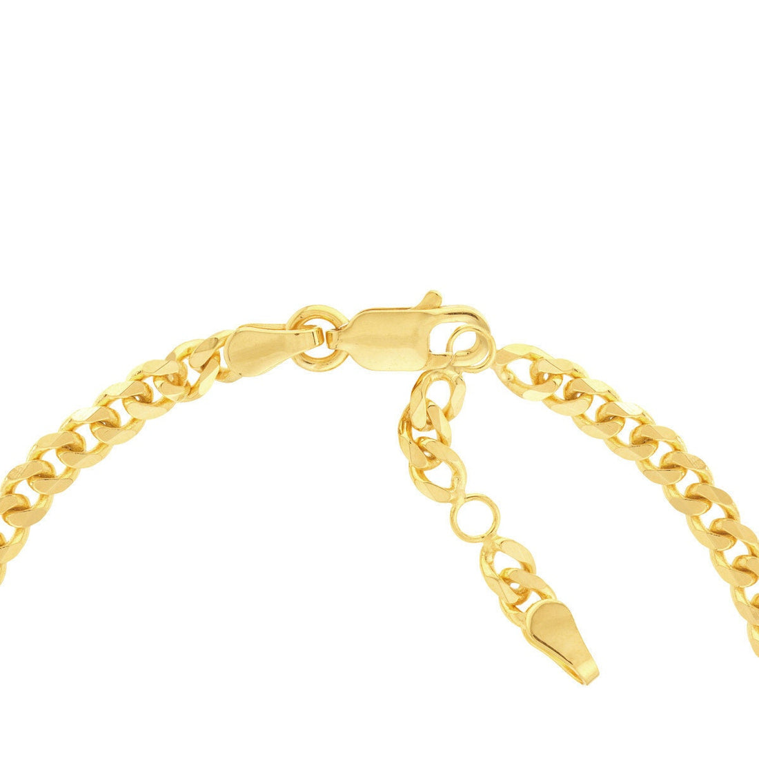 14k Yellow Gold MOM LOVE AMEN 7mm Adjustable Curb Link Bracelet  - 6.75-7.25"