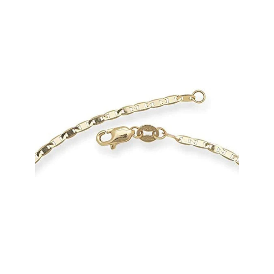 10k Yellow Gold Flat Mariner Anklet - 2.2mm x 10"