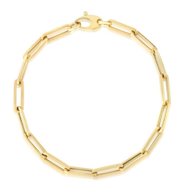 10K Yellow Gold 7.5" 4.5mm Paperclip Link Bracelet