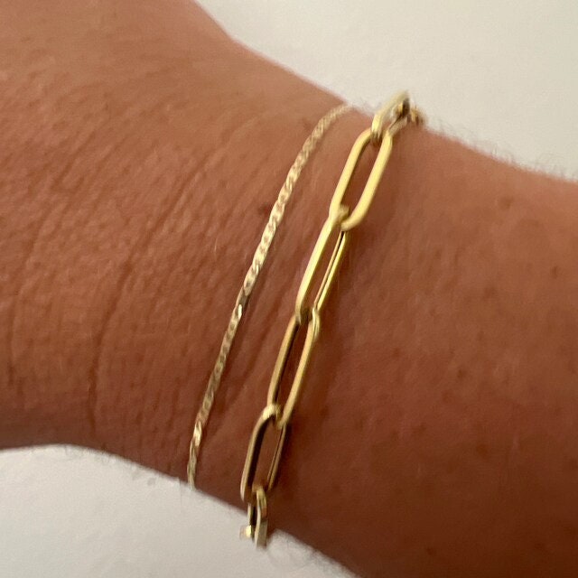 10K Yellow Gold 7.5" 4.5mm Paperclip Link Bracelet