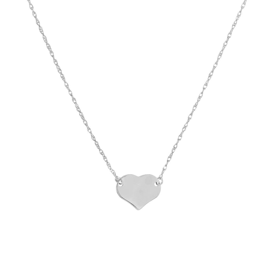Solid 14k Gold Dainty Flat Heart Necklace - Adjustable Heart Necklace - Layering Necklace - Gold Heart Necklace for women teens