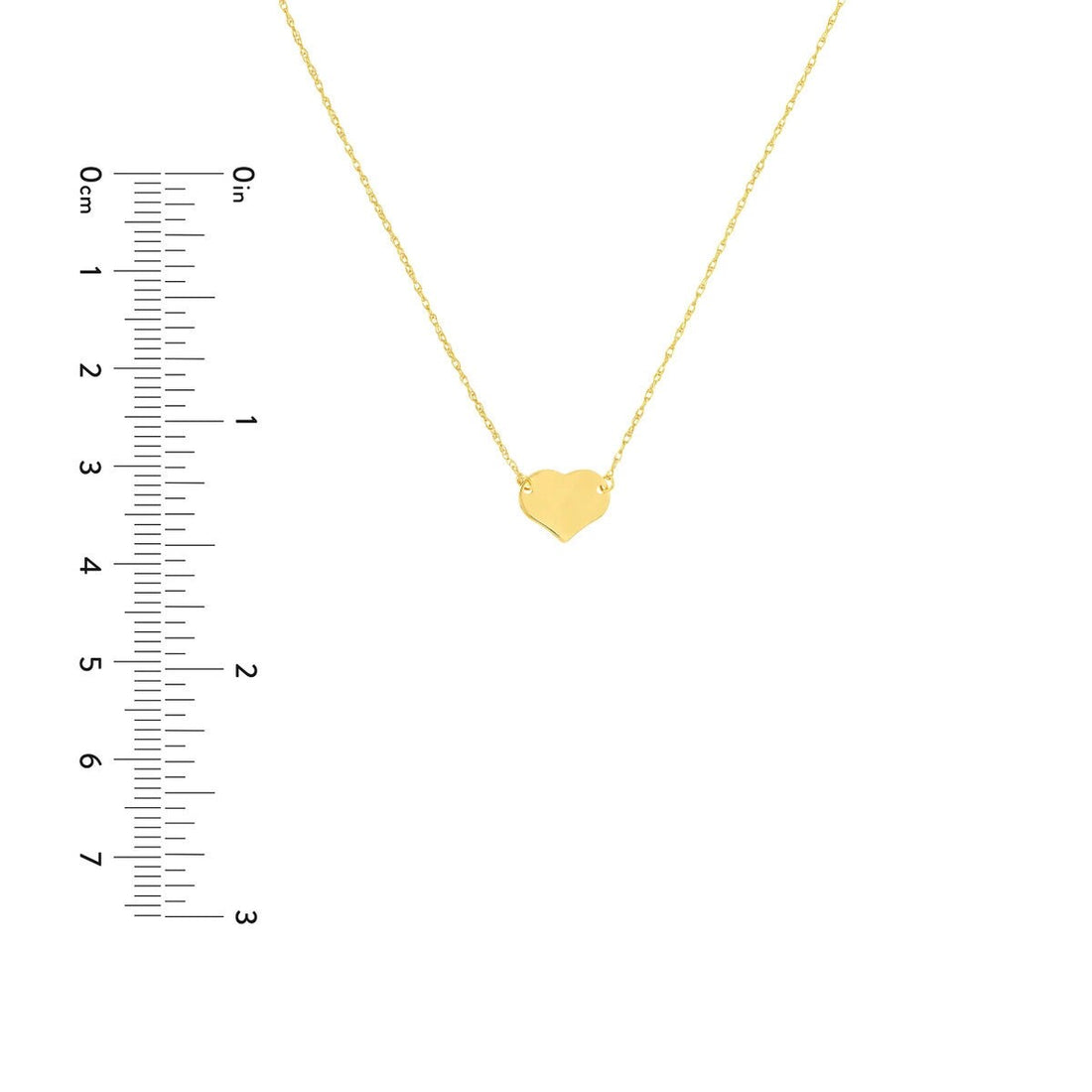 Solid 14k Gold Dainty Flat Heart Necklace - Adjustable Heart Necklace - Layering Necklace - Gold Heart Necklace for women teens
