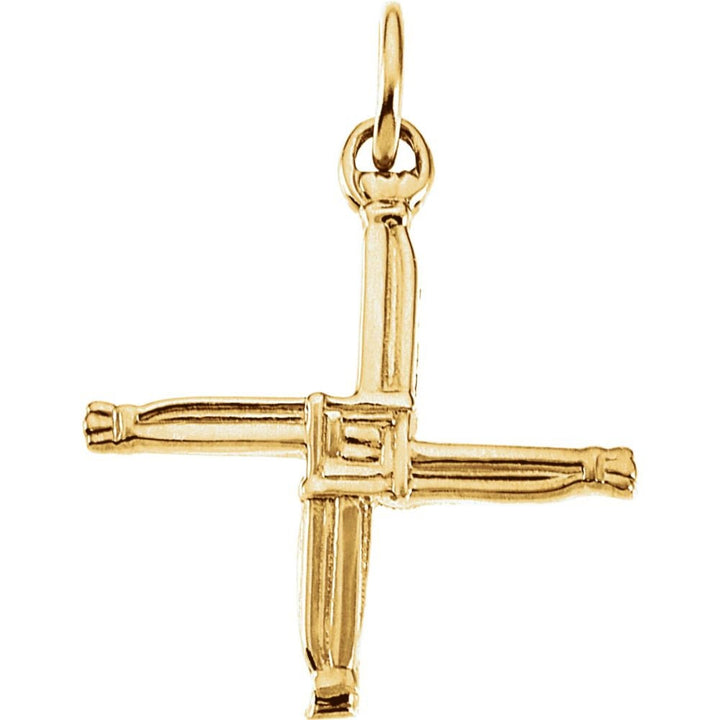 925 Sterling Silver or 14k Gold Polished St. Bridgets Cross Pendant Necklace