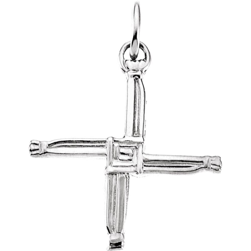 925 Sterling Silver or 14k Gold Polished St. Bridgets Cross Pendant Necklace