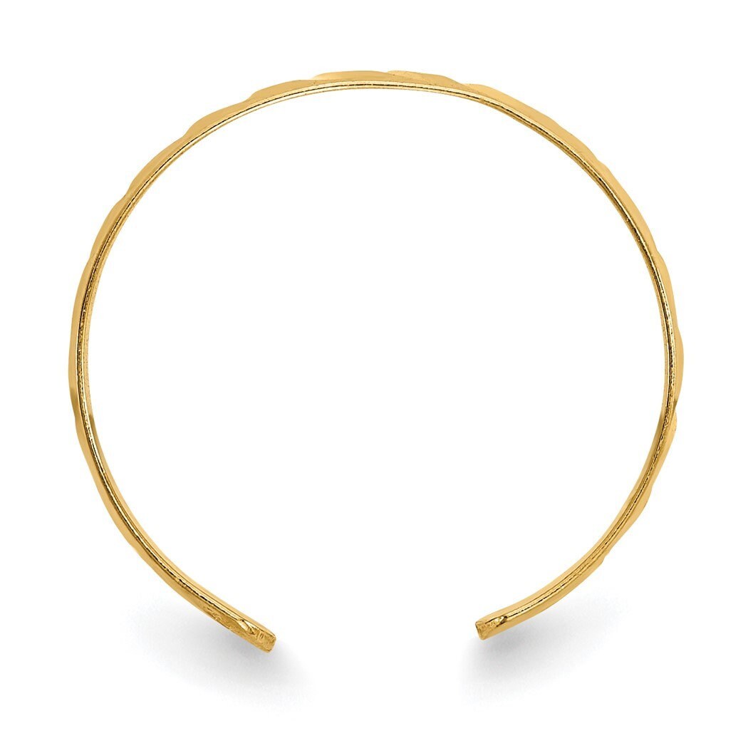 10k or 14k Yellow Gold Diamond-cut Thin Adjustable Toe Ring - 2mm
