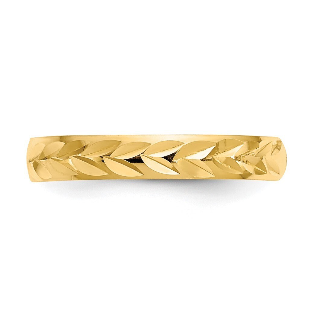 10k or 14k Yellow Gold Diamond-cut Thin Adjustable Toe Ring - 2mm