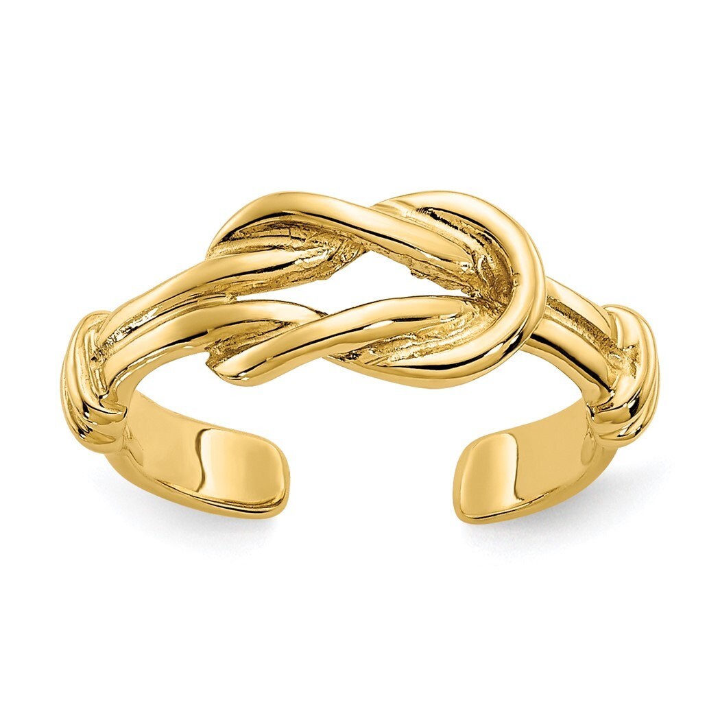 10k or 14k Yellow Gold Love Knot Adjustable Toe Ring