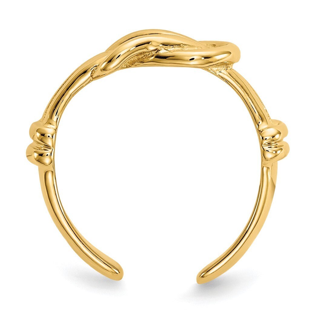 10k or 14k Yellow Gold Love Knot Adjustable Toe Ring