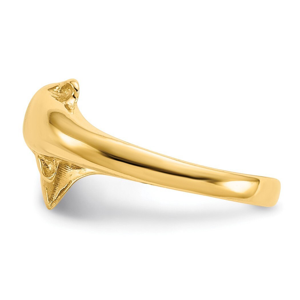 Solid 14k or 10k Yellow Gold Dolphin Toe Ring - Adjustable Toe Ring Women