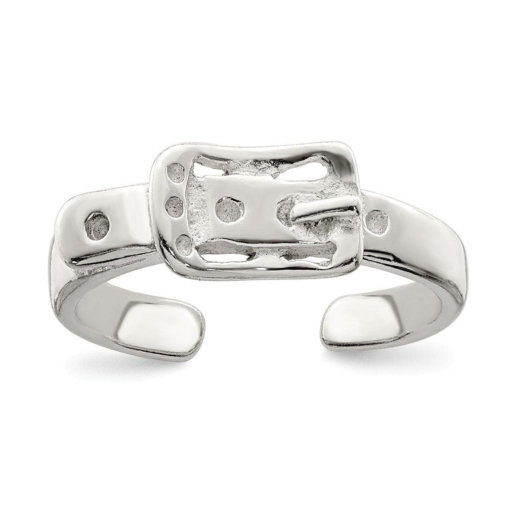 925 Sterling Silver Solid Buckle Adjustable Toe Ring