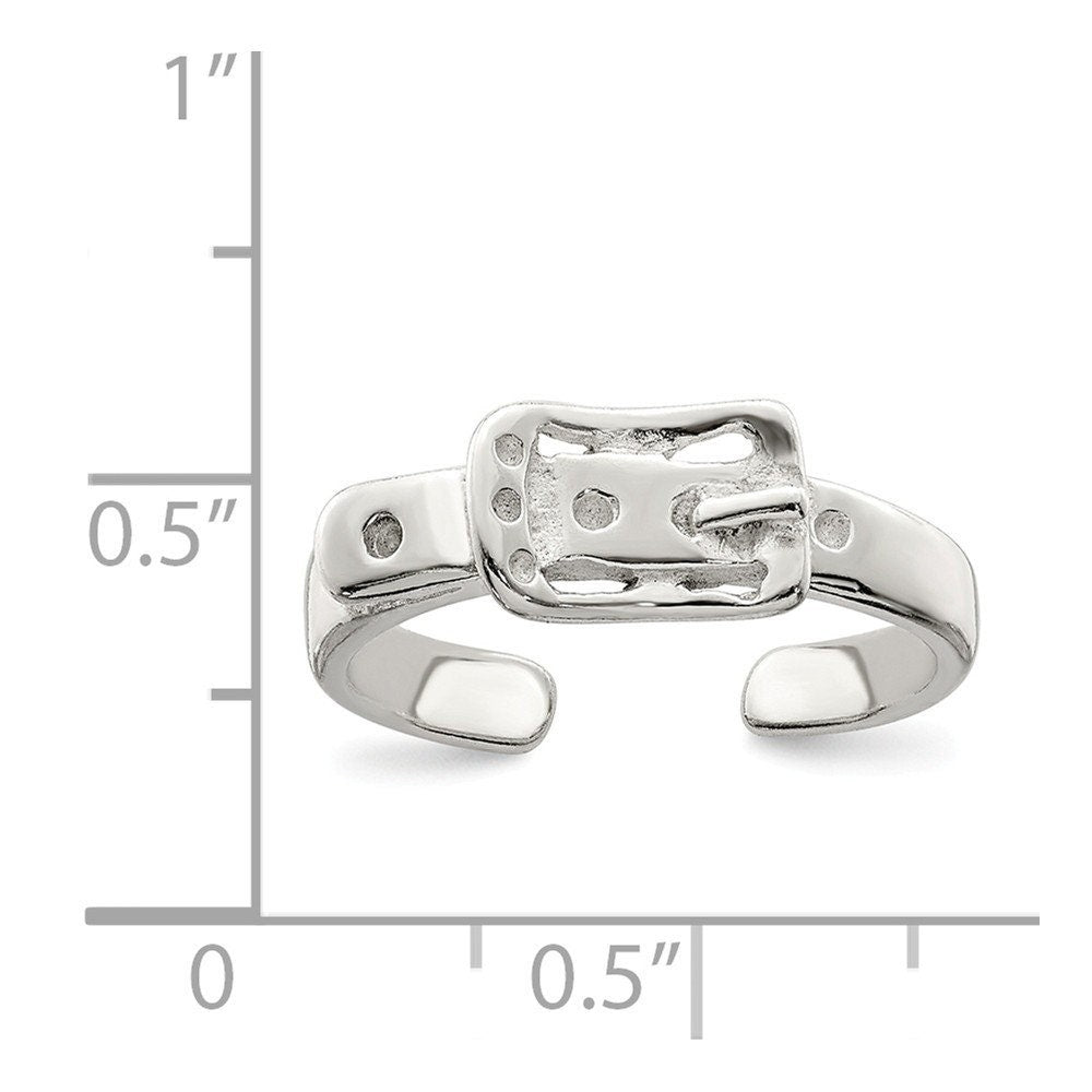 925 Sterling Silver Solid Buckle Adjustable Toe Ring