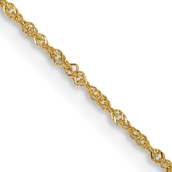 14k Yellow Gold Solid 1mm Singapore Chain Necklace - Jewelry Gifts for Women - Length Options:  14 16 18 20 22 24 30