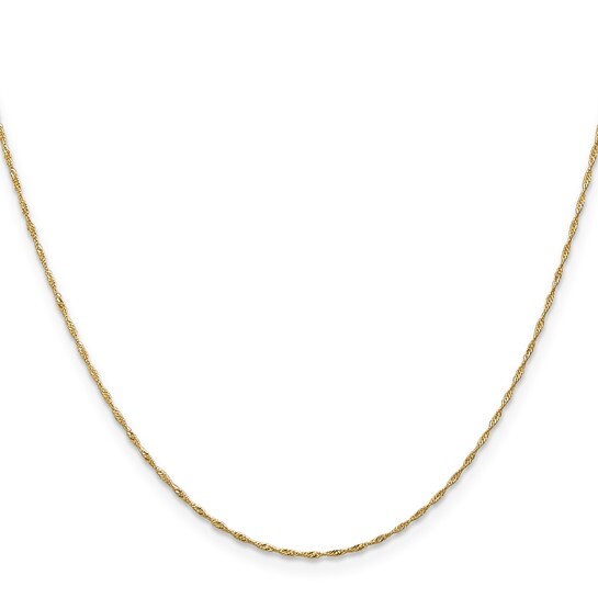 10k Yellow Gold Solid 1.1mm Singapore Chain Necklace - 14-30"