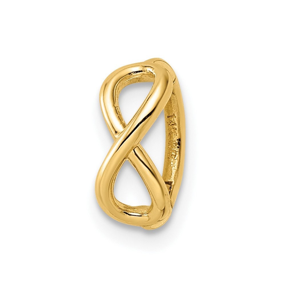 14k Gold Infinity Symbol Cartilage Hoop Earring - Single Earrings -  4.68mm x 10.59mm