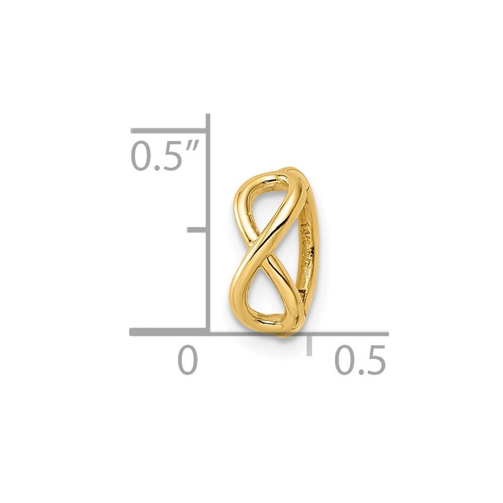 14k Gold Infinity Symbol Cartilage Hoop Earring - Single Earrings -  4.68mm x 10.59mm - Gold Earring for Cartilage - Hypoallergenic