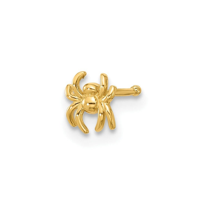 14k Yellow Gold 22G Polished Spider Scorpion Nose Stud Ring - 8.3mm