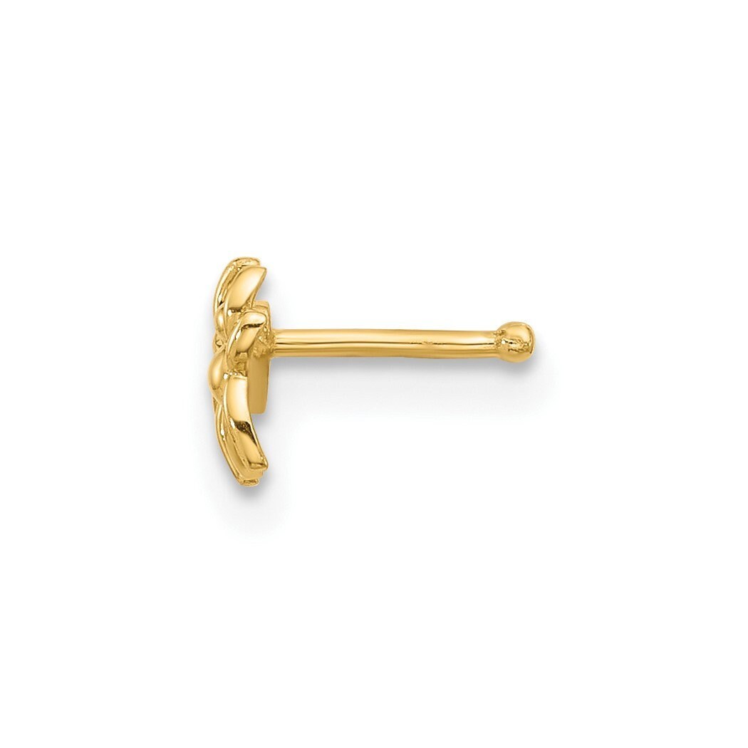 14k Yellow Gold 22G Polished Spider Scorpion Nose Stud Ring