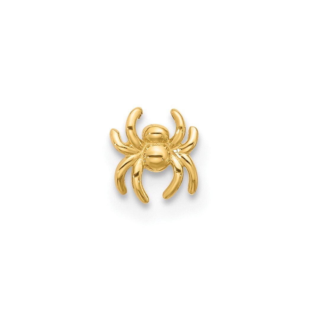 14k Yellow Gold 22G Polished Spider Scorpion Nose Stud Ring - 8.3mm