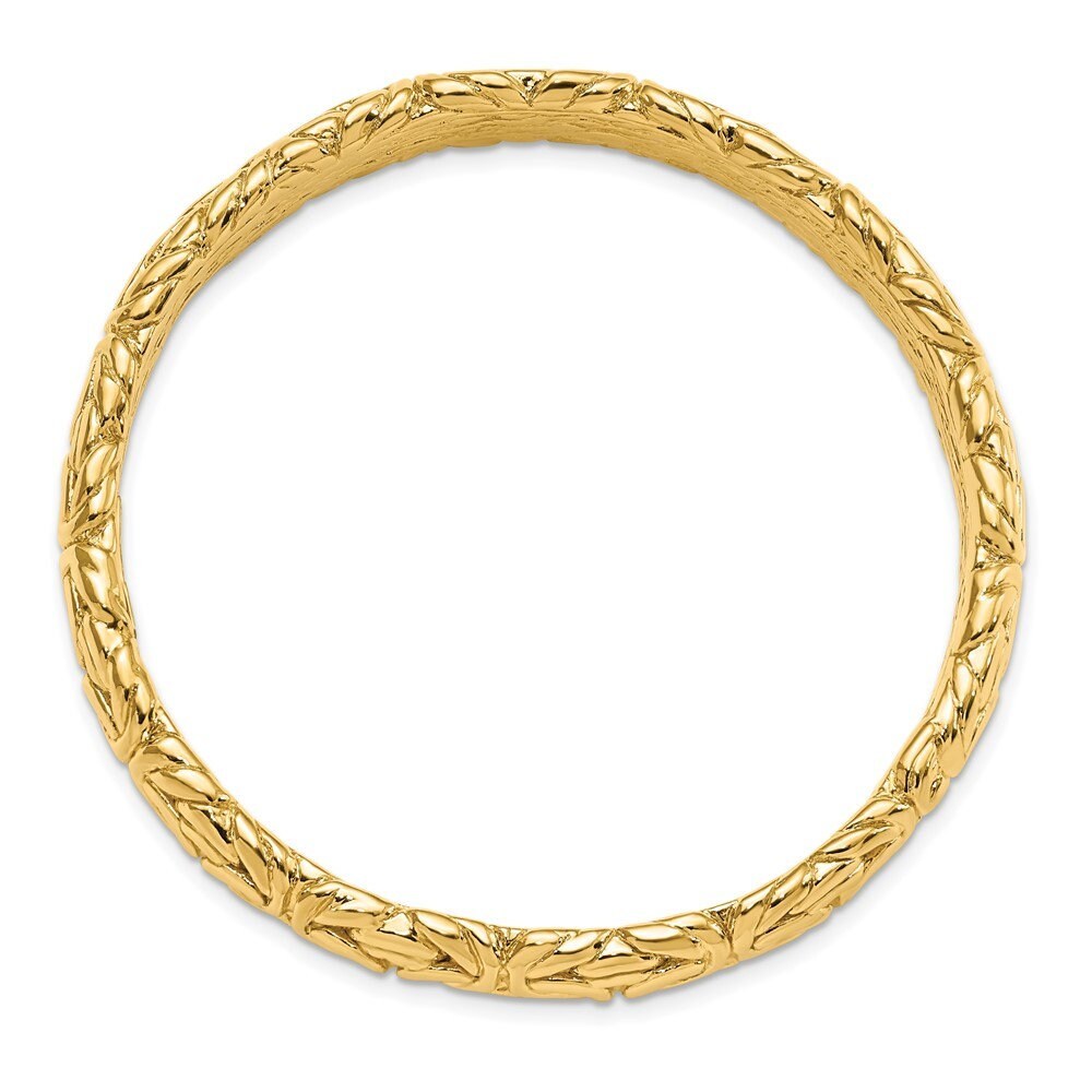 925 Sterling Silver Gold Plated Byzantine Slip-on Bangle Bracelet - 9.25mm