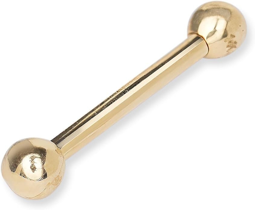 Solid 14k Gold 2mm Ball 16G Straight Eyebrow Piercing Jewelry