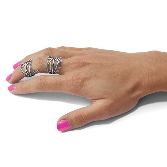 925 Sterling Silver Adjustable Oxidized Full Finger Knuckle Ring