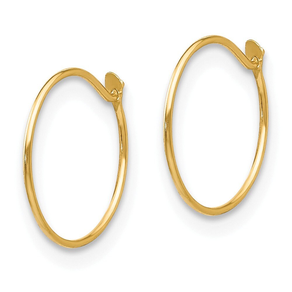 14k Yellow or White Gold 9mm Small Endless Hoop Earrings