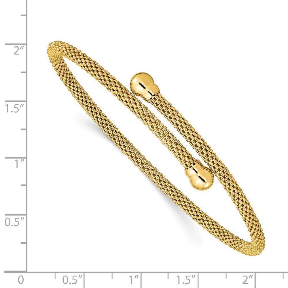 925 Sterling Silver Gold or Rhodium plated Bypass Mesh Cuff Bangle Bracelet