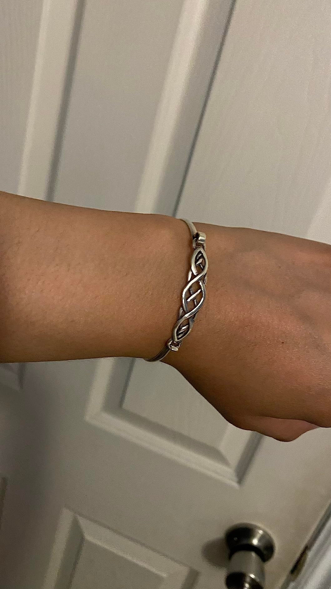 Oxidized Sterling Silver Irish Claddagh Celtic Trinity Knot Style Cuff Stackable Bangle