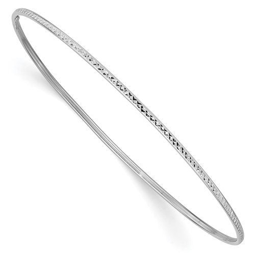 10k Gold 8" 1.5mm Diamond-cut Slip-on Bangle Bracelet