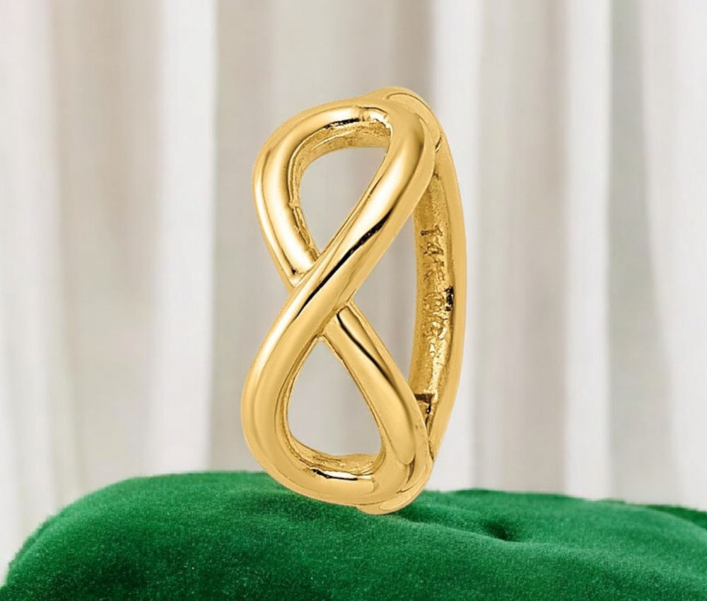14k Gold Infinity Symbol Cartilage Hoop Earring - Single Earring -  4.68mm x 10.59mm