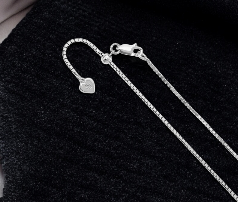 925 Sterling Silver Polished 1.1mm or 1.3mm Adjustable Box Chain Necklace - Jewelry Gifts for Women - Length Options:  22 30