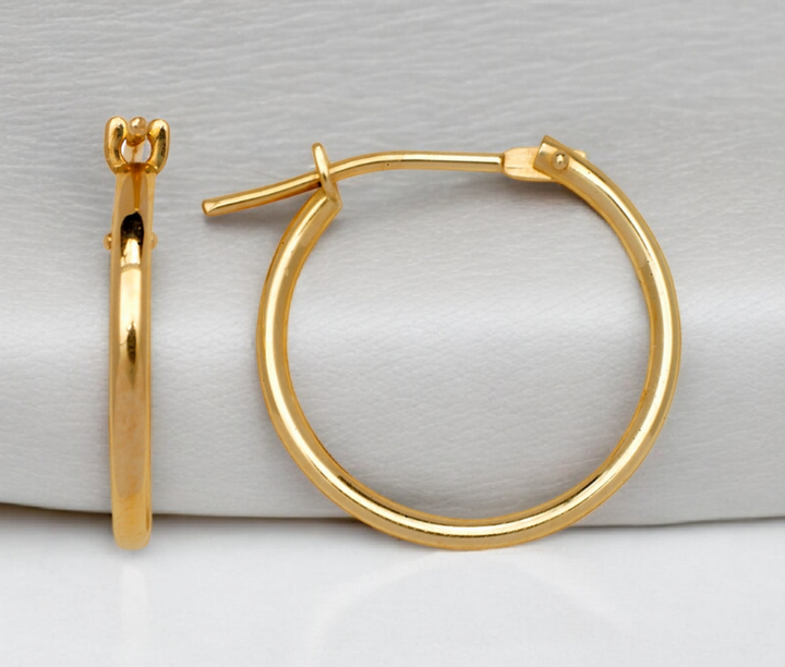 14k Yellow or White Gold Small Hoop Earrings - 10-25mm