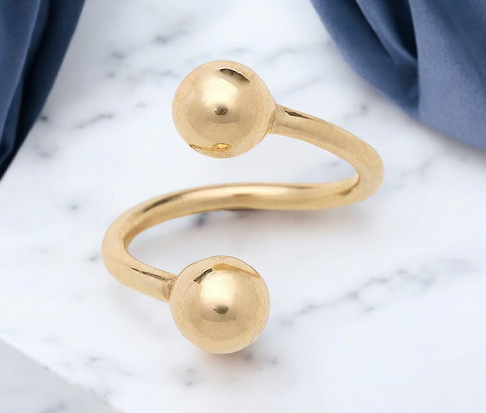 14k Yellow or White Gold 16G Ball Twisted Barbell Spiral Daith Helix Tragus Cartilage Piercing - 4mm