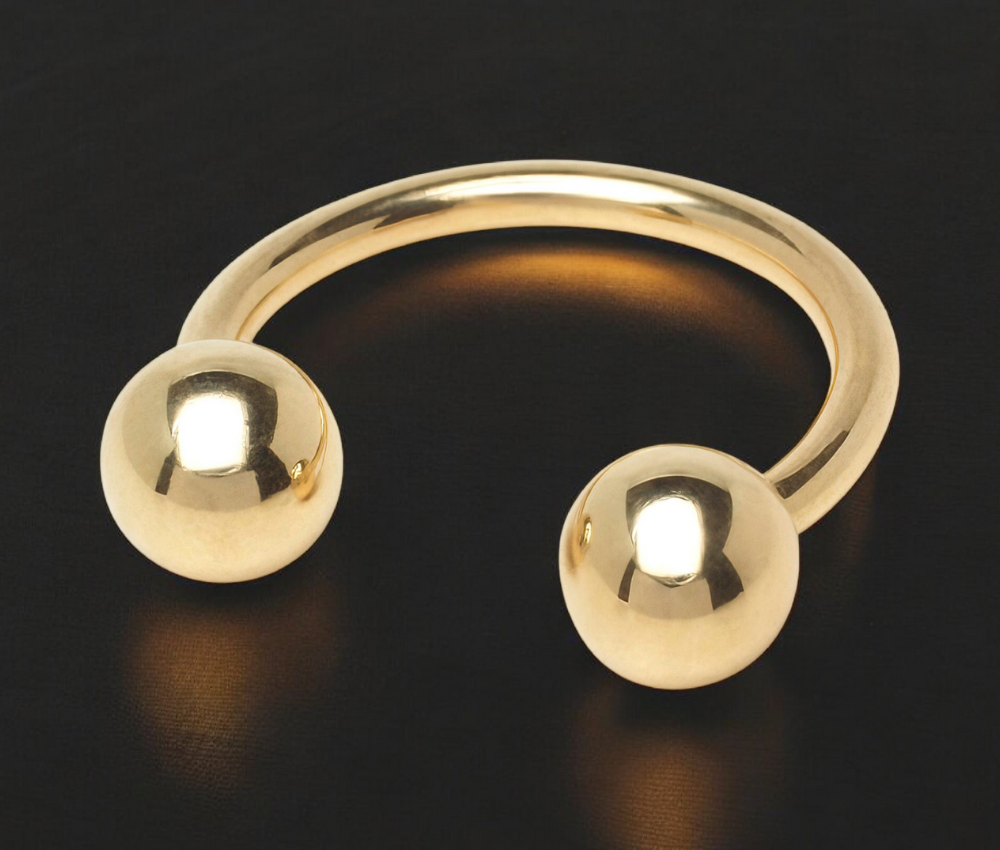 14k Yellow or White Gold 16G Ball Circular Barbell Nose Piercing