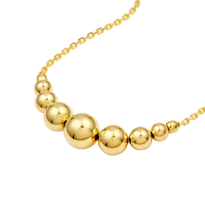 The Orbit - 14K Gold Graduated Bead Necklace