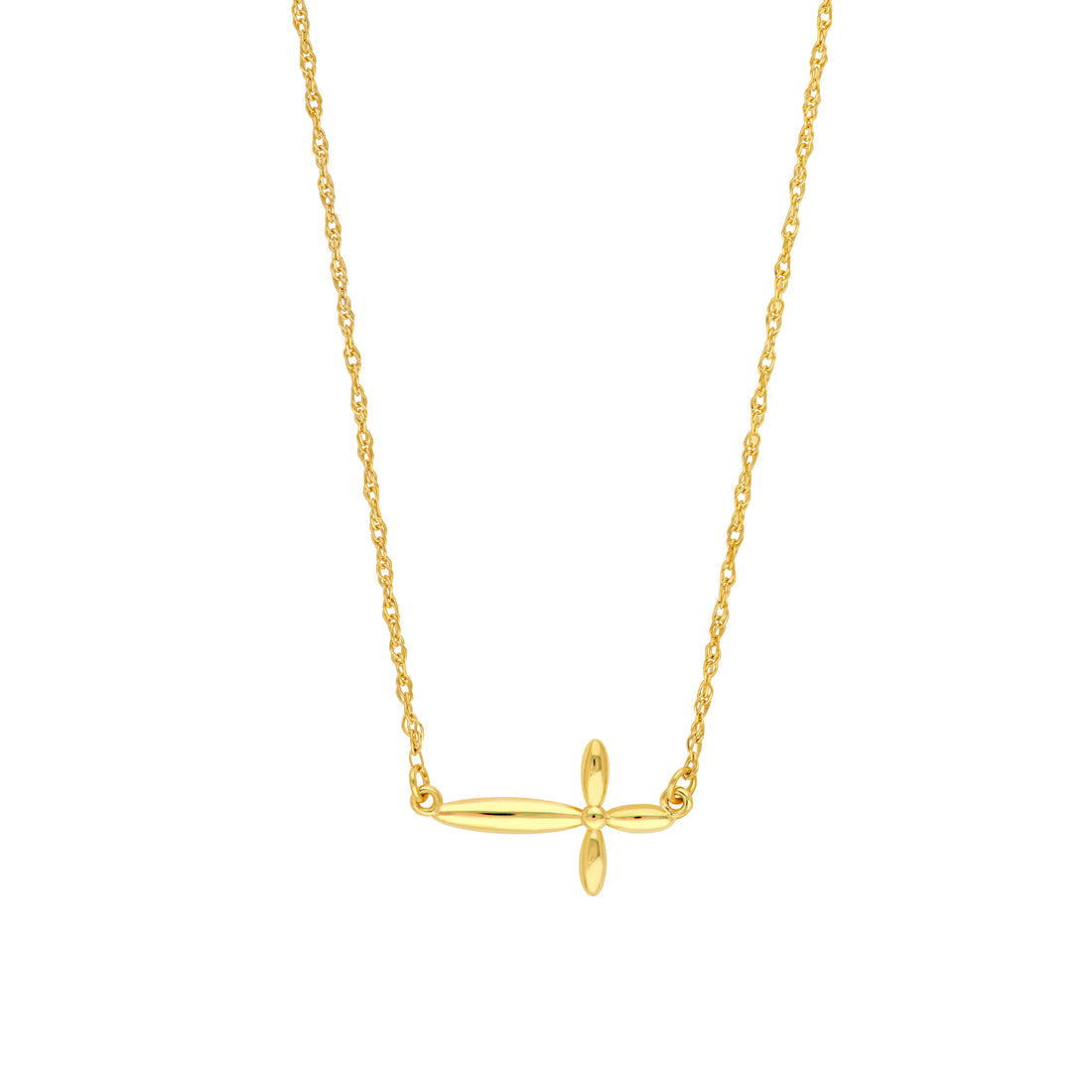 The Cross - Puffy Cross 14K Gold Pendant Necklace