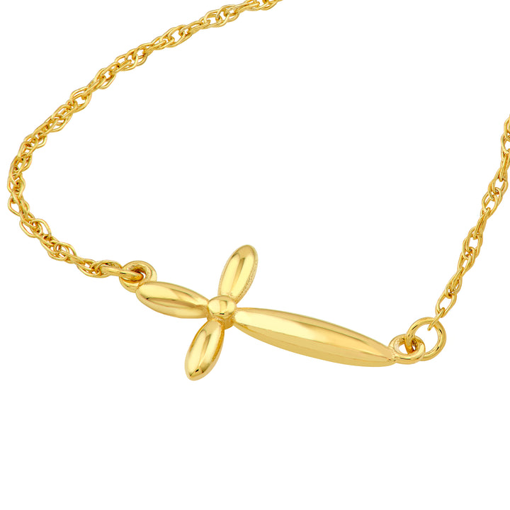 The Cross - Puffy Cross 14K Gold Pendant Necklace