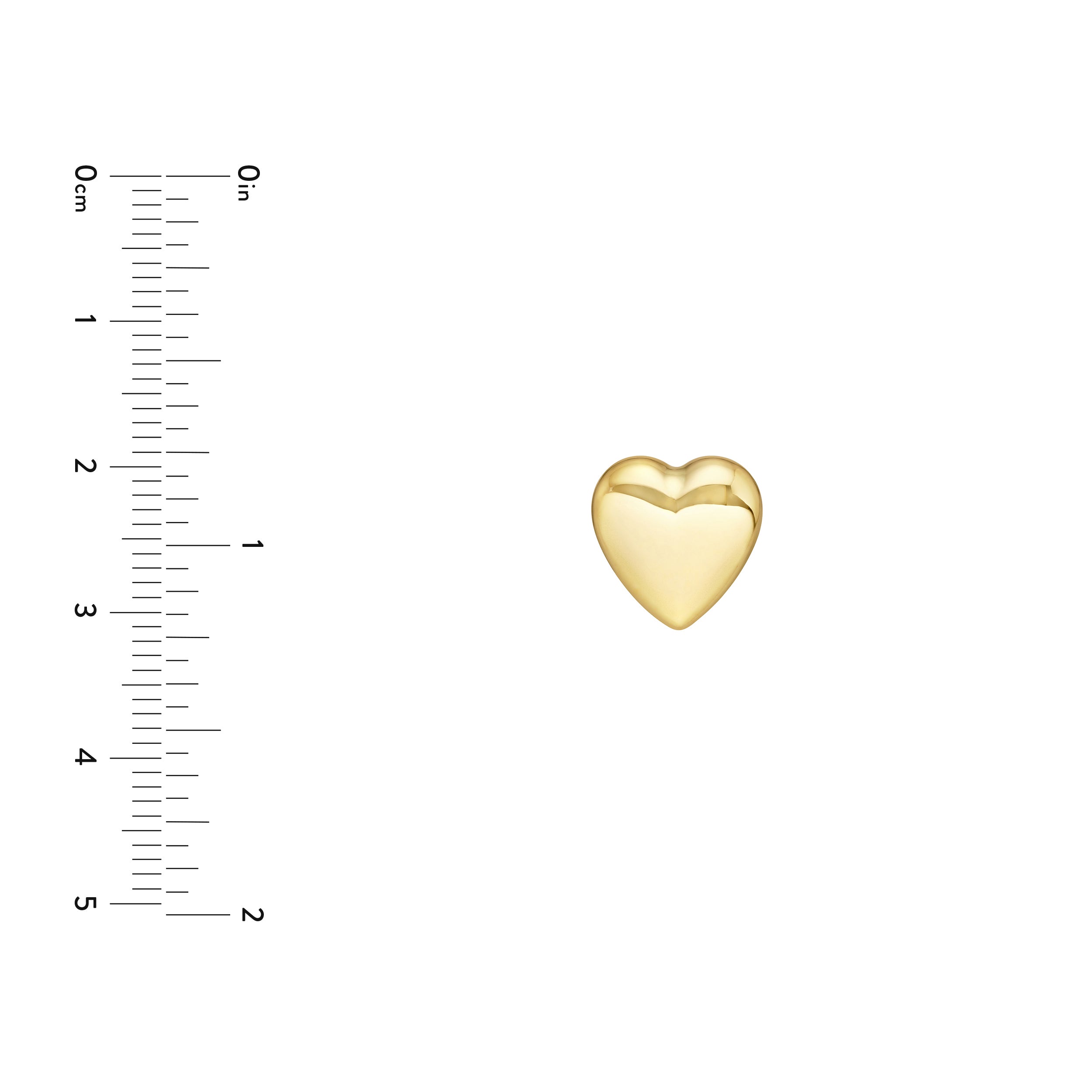 The Cherub - 14k Yellow Gold Puffed Heart Earrings